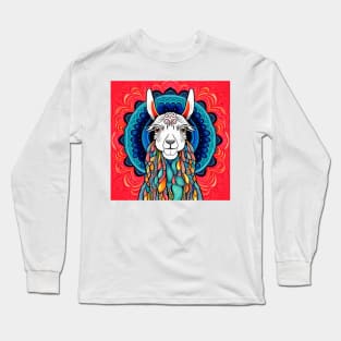 Ella the Colorful Yogi Llama Long Sleeve T-Shirt